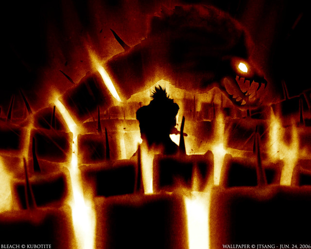 Fire demon silhouette knife art free wallpaper for desktop - medium preview image