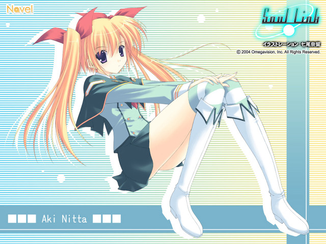 Anime girl blonde hair boots free wallpaper for desktop - medium preview image