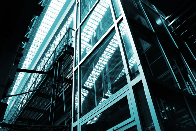 Tall building windows skylight dark free wallpaper for desktop - medium preview image