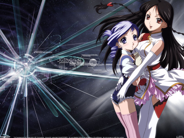 Anime girls starry sky space free wallpaper for desktop - medium preview image