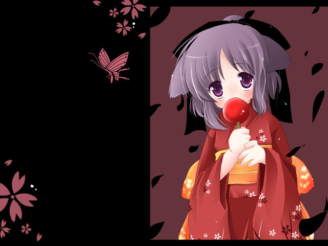 Clown nose girl flower butterfly free wallpaper for desktop - medium preview image