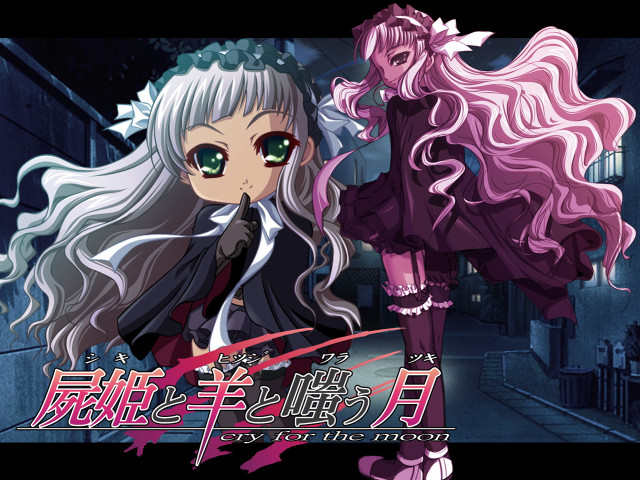 Anime white pink purple gothic free wallpaper for desktop - medium preview image