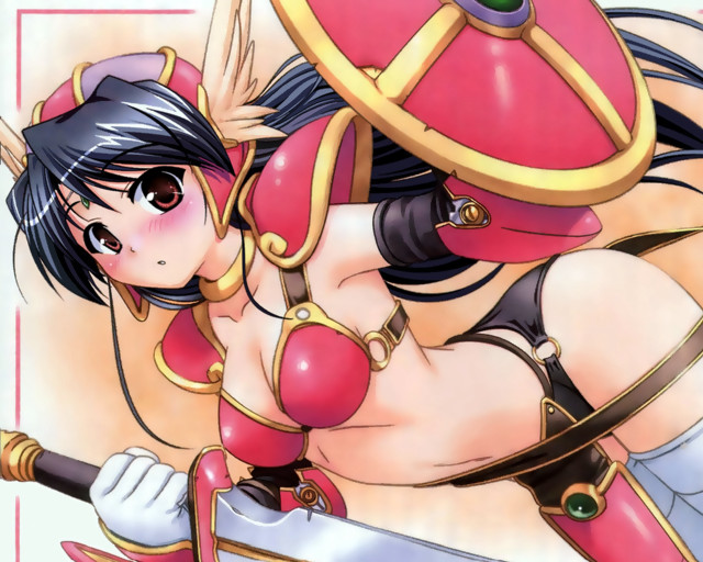 Woman red sword armor manga free wallpaper for desktop - medium preview image