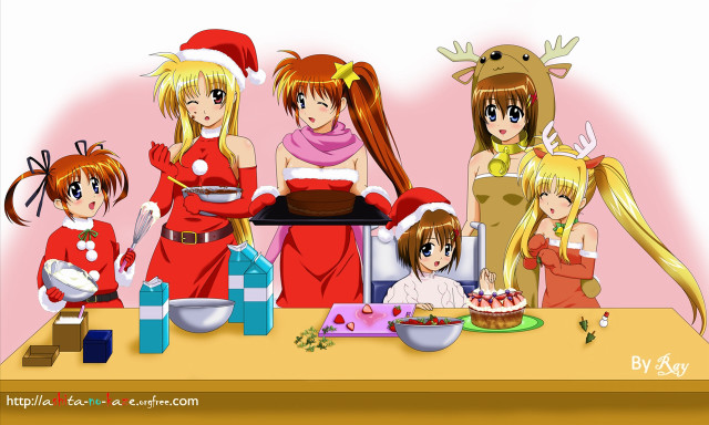 Christmas girls santa hat cake free wallpaper for desktop - medium preview image