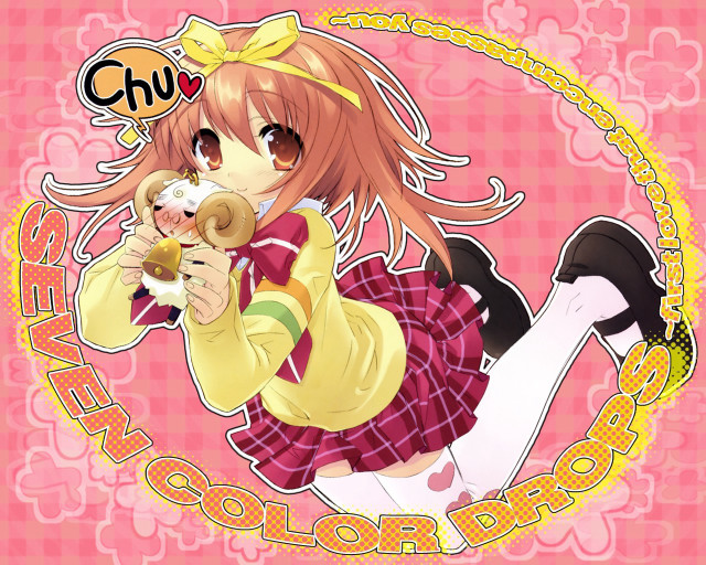 Girl teddybear pinkbackground yellowborder popsurrealism free wallpaper for desktop - medium preview image