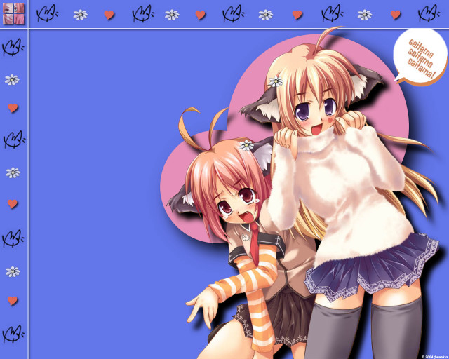 Anime girls cat phone school free wallpaper for desktop - medium preview image