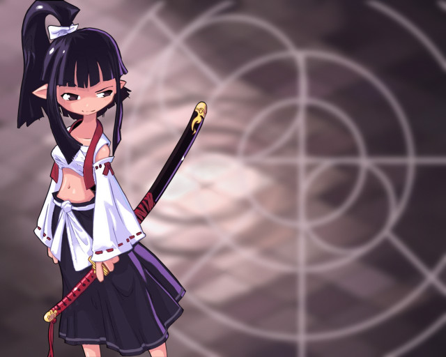 Girl sword background black hair free wallpaper for desktop - medium preview image