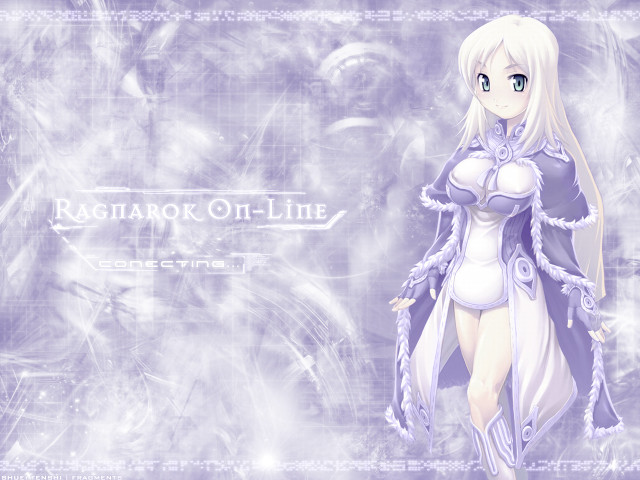 White haired anime girl purple free wallpaper for desktop - medium preview image