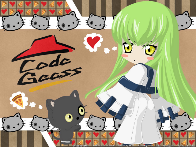 Aya goda greenhair yelloweyes cat free wallpaper for desktop - medium preview image