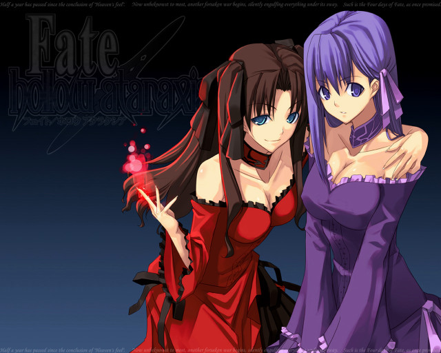 Anime girls red purple dresses free wallpaper for desktop - medium preview image