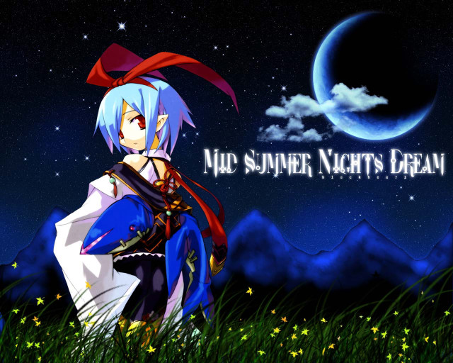 Anime character field moon starry free wallpaper for desktop - medium preview image