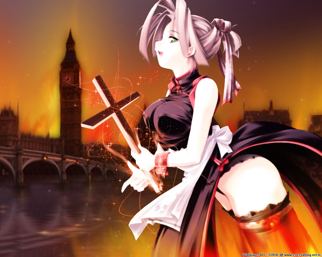Alice prin cross sword cityscape free wallpaper for desktop - medium preview image