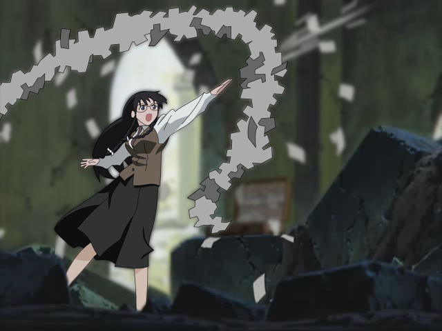 Woman dress holding paper anime free wallpaper for desktop - medium preview image