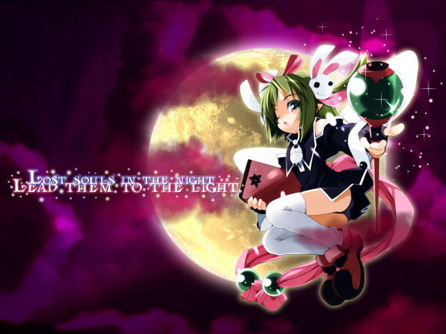 Anime gothic moonlight fireflies greenhair free wallpaper for desktop - medium preview image