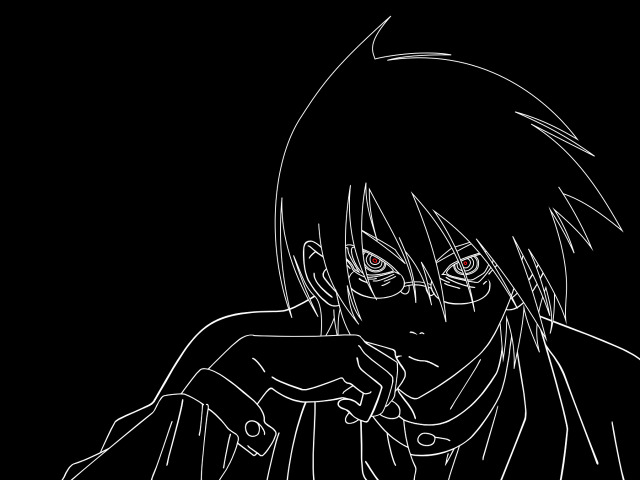 Vanitas yandere lineart redeyes glowing free wallpaper for desktop - medium preview image