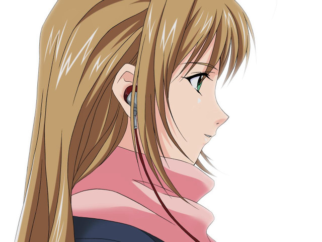 Woman long hair pink scarf free wallpaper for desktop - medium preview image