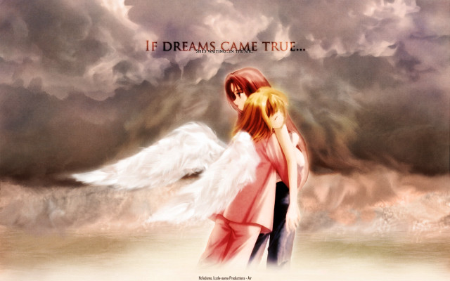 Angelic couple beach wings dreamy free wallpaper for desktop - medium preview image