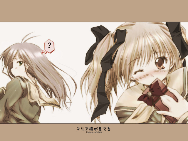 Anime girls long hair bow #2 free wallpaper for desktop - medium preview image