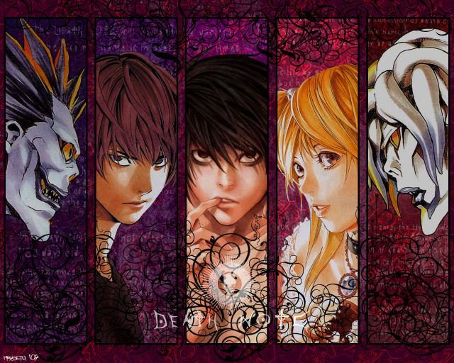Anime group purple background gothic free wallpaper for desktop - medium preview image