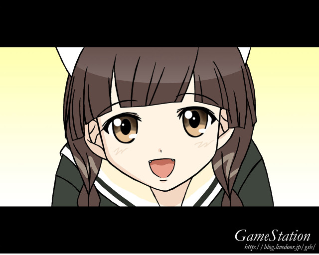 Girl cat ears funny face free wallpaper for desktop - medium preview image