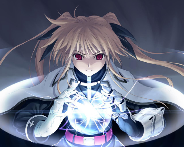 Glowing energy ball magical girl free wallpaper for desktop - medium preview image