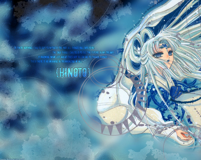 Anime girl white hair blue #6 free wallpaper for desktop - medium preview image