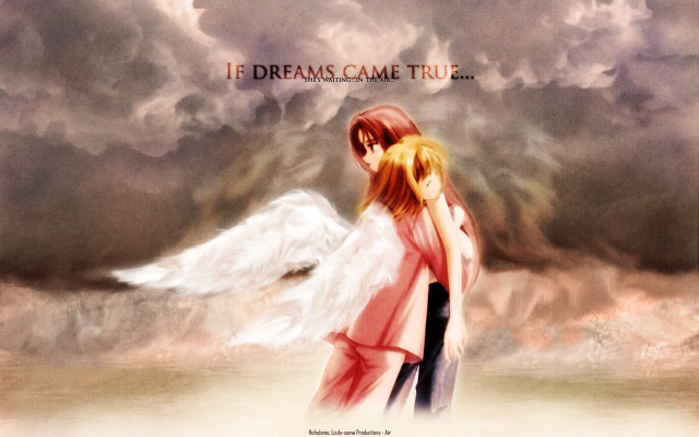 Angelic couple blonde brown wings free wallpaper for desktop - medium preview image