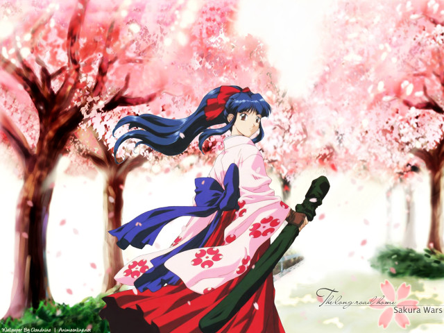 Woman umbrella cherryblossoms spring hanami free wallpaper for desktop - medium preview image