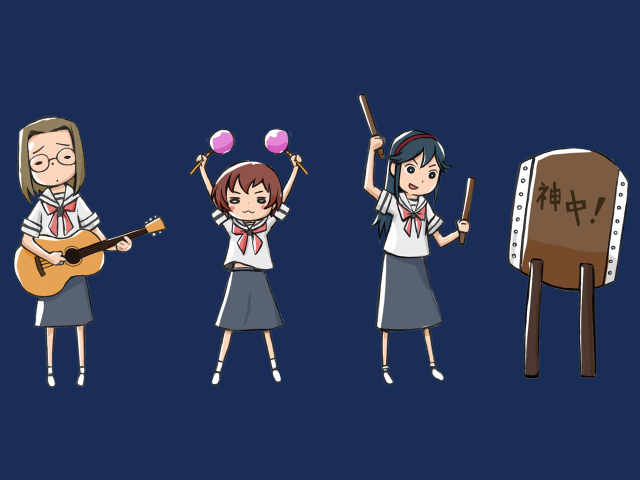 Musical group 3girls instruments parody free wallpaper for desktop - medium preview image