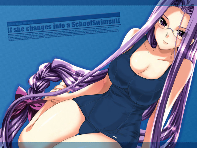Purple hair blue dress sitting free wallpaper for desktop - medium preview image