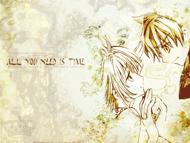 Anime couple kissing grungy background free wallpaper for desktop - medium preview image