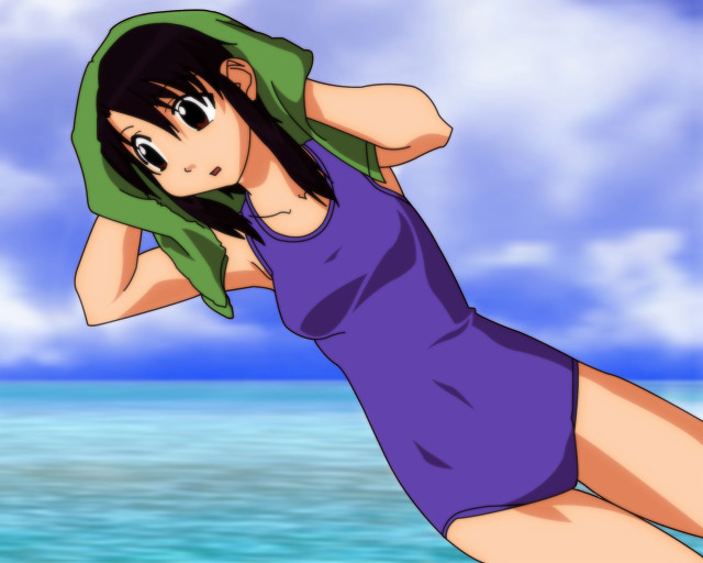 Woman purple dress floating water free wallpaper for desktop - medium preview image