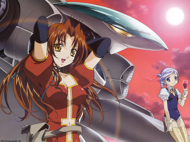 Girl red dress plane yellow #2 free wallpaper for desktop - medium preview image