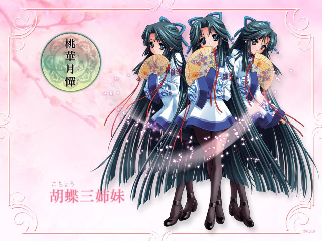 Anime girls longhair blueeyes cherryblossoms free wallpaper for desktop - medium preview image