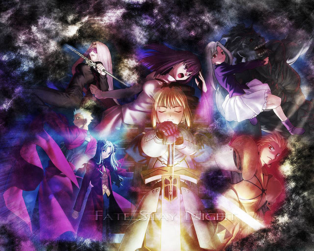 Fate characters circle light smoke free wallpaper for desktop - medium preview image