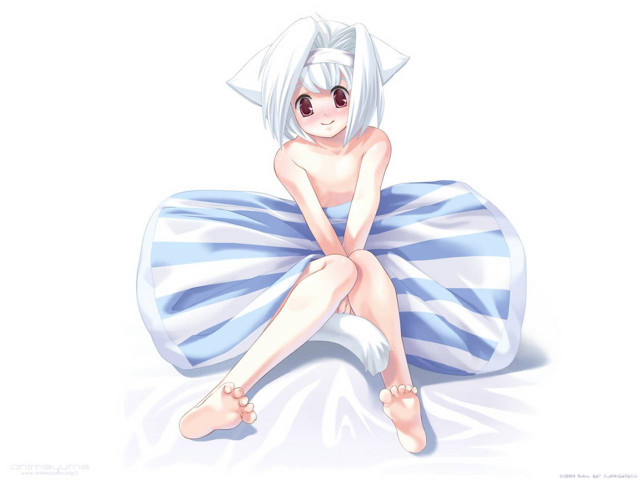 Cartoon girl pillow towel smile free wallpaper for desktop - medium preview image