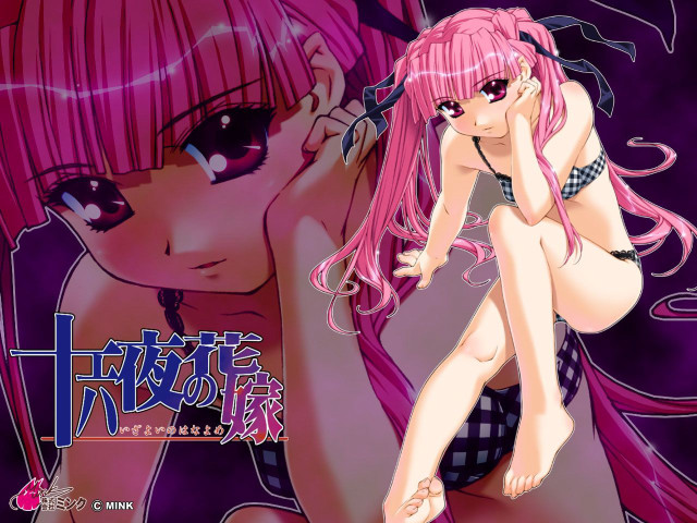 Pink hair girl purple background free wallpaper for desktop - medium preview image