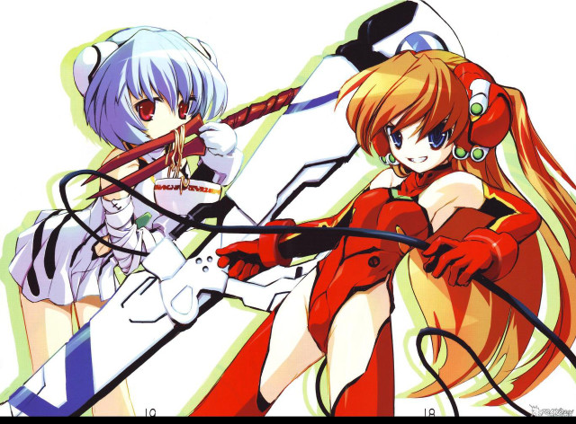 Anime girls swords rayonism keyvisual free wallpaper for desktop - medium preview image