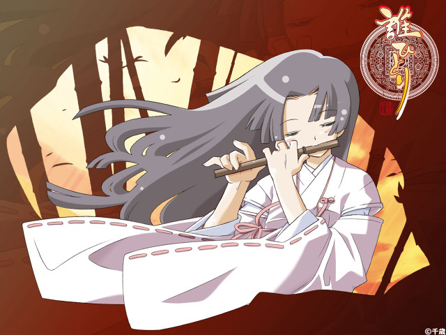 Woman flute longhair miko japan free wallpaper for desktop - medium preview image