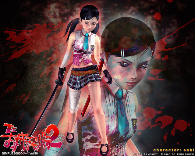 Girl sword shirt tie blood free wallpaper for desktop - medium preview image