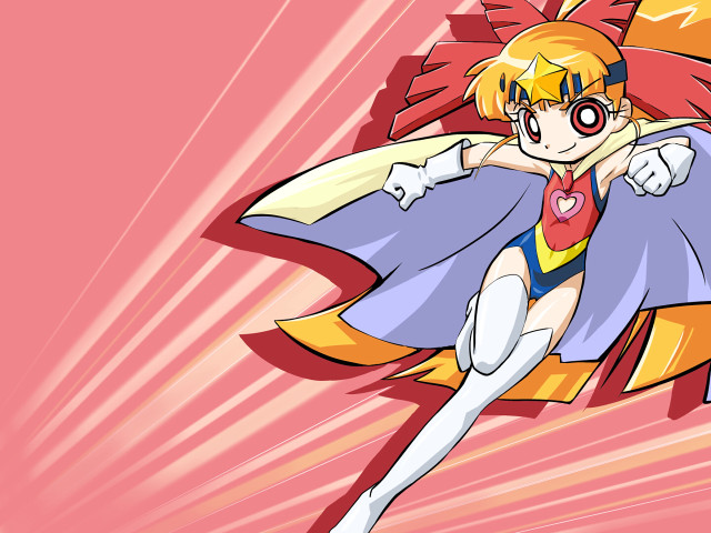 Cartoon flying heroine yayoi kasuma free wallpaper for desktop - medium preview image