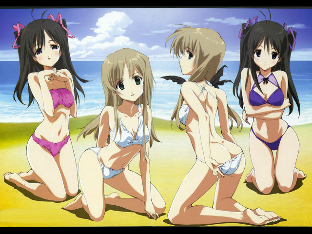 Beach girls bikinis sky kyoto free wallpaper for desktop - medium preview image
