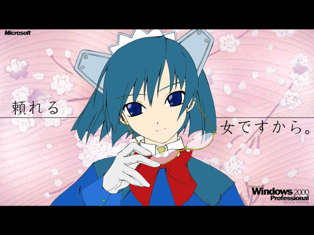 Blue haired android cat ears free wallpaper for desktop - medium preview image