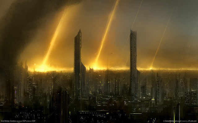 City tall buildings smoke stacks free wallpaper for desktop - medium preview image