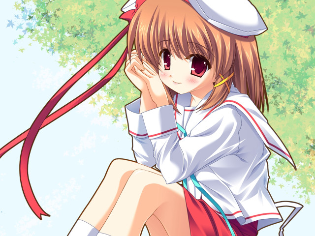 Girl sailor outdoors blush red free wallpaper for desktop - medium preview image