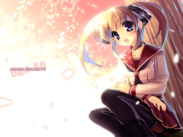 Girl tree branch hat tie free wallpaper for desktop - medium preview image