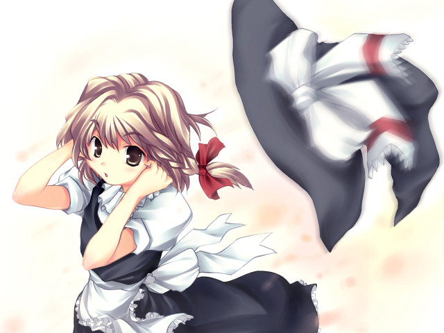 Anime girl dress scarf bow free wallpaper for desktop - medium preview image