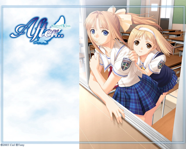 Anime girls classroom sky blueframe free wallpaper for desktop - medium preview image