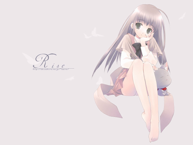 Girl cat bird pink anime free wallpaper for desktop - medium preview image