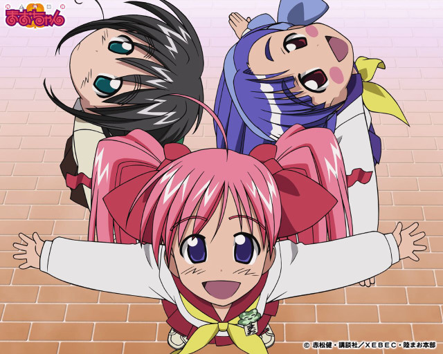 Anime girls outstretched arms tiled free wallpaper for desktop - medium preview image